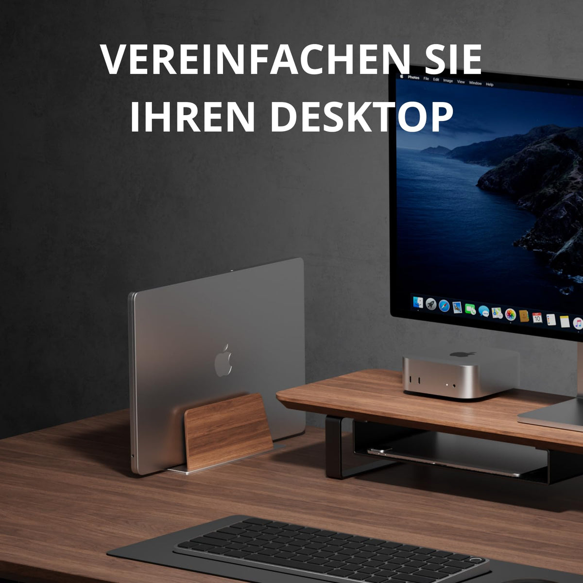 muso wood Laptop Ständer Vertikal - Aluminium und Walnussholz
