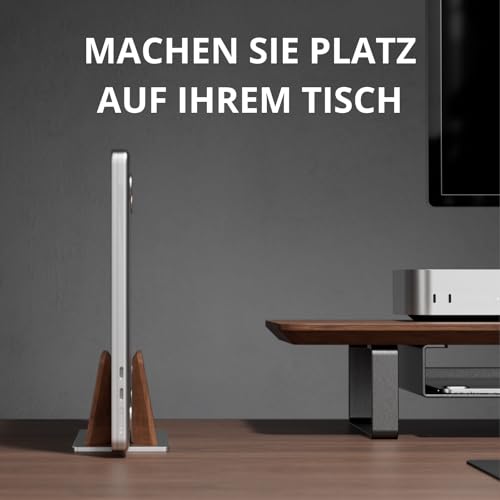 muso wood Laptop Ständer Vertikal - Aluminium und Walnussholz