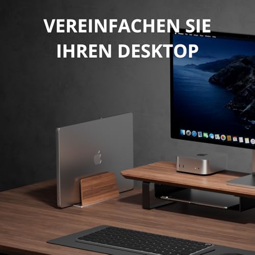 muso wood Laptop Ständer Vertikal - Aluminium und Walnussholz
