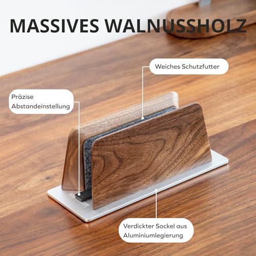 muso wood Laptop Ständer Vertikal - Aluminium und Walnussholz