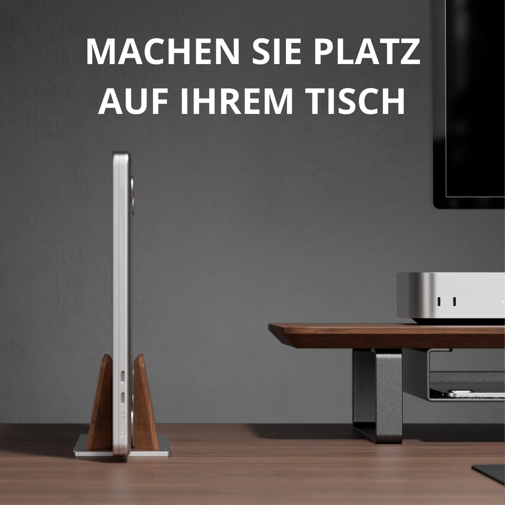 muso wood Laptop Ständer Vertikal - Aluminium und Walnussholz