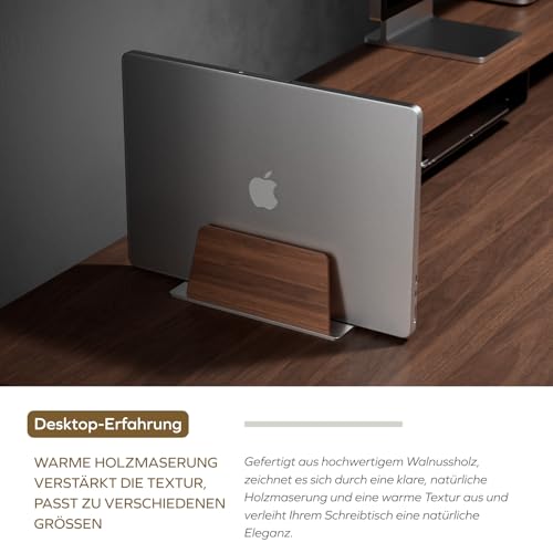 muso wood Laptop Ständer Vertikal - Aluminium und Walnussholz