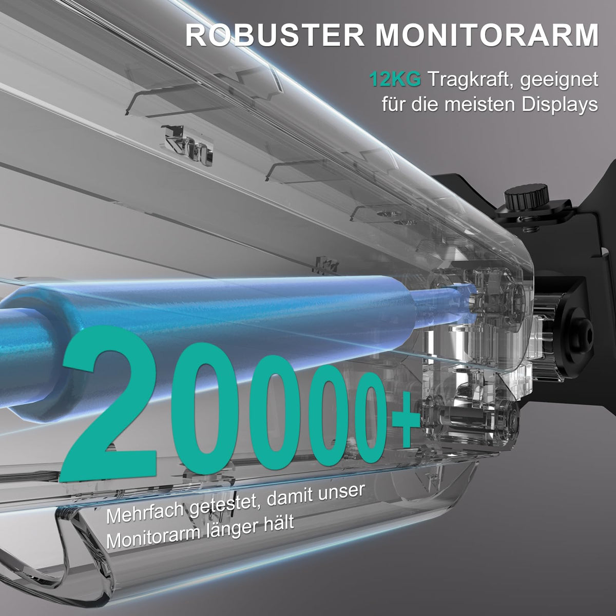 WALI Monitorhalterung für 13‑34 Zoll Bildschirme bis zu 12 kg, Verstellbarer Monitorarm, höhenverstellbare Bildschirmhalterung Schwenkbar Neigbar Drehbar, VESA 75x75/100x100 mm (GSMP001N), Schwarz