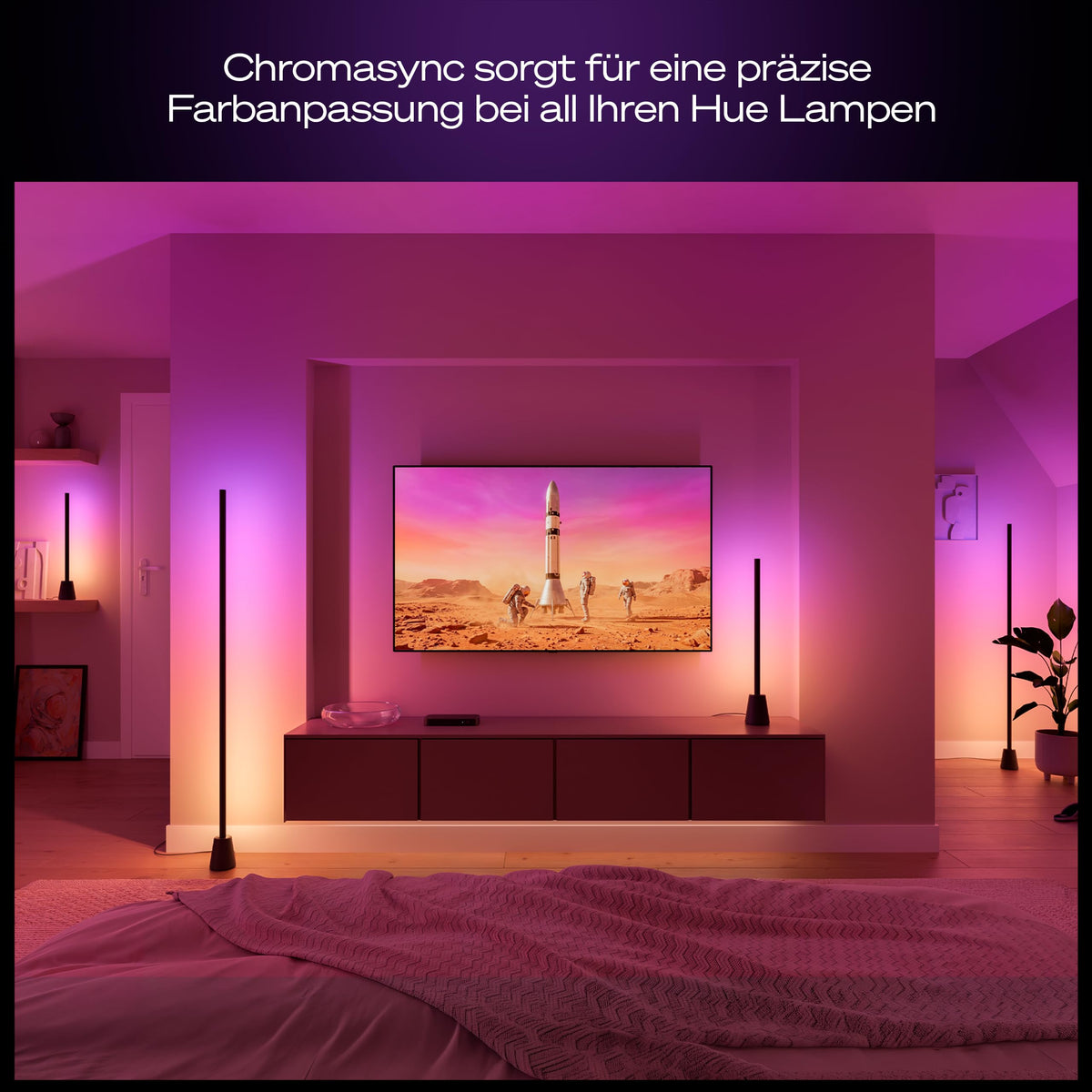 Philips Hue Play Tischleuchte, RGBWWIC LED, 60cm, Mehrfarbige Farbverläufe, Smart Lighting, Alexa, Google Home, Apple Home, TV-Synchronisation erfordert Hue Bridge und Sync Box (separat erhältlich)
