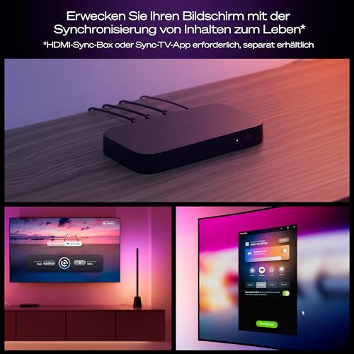 Philips Hue Play Tischleuchte, RGBWWIC LED, 60cm, Mehrfarbige Farbverläufe, Smart Lighting, Alexa, Google Home, Apple Home, TV-Synchronisation erfordert Hue Bridge und Sync Box (separat erhältlich)