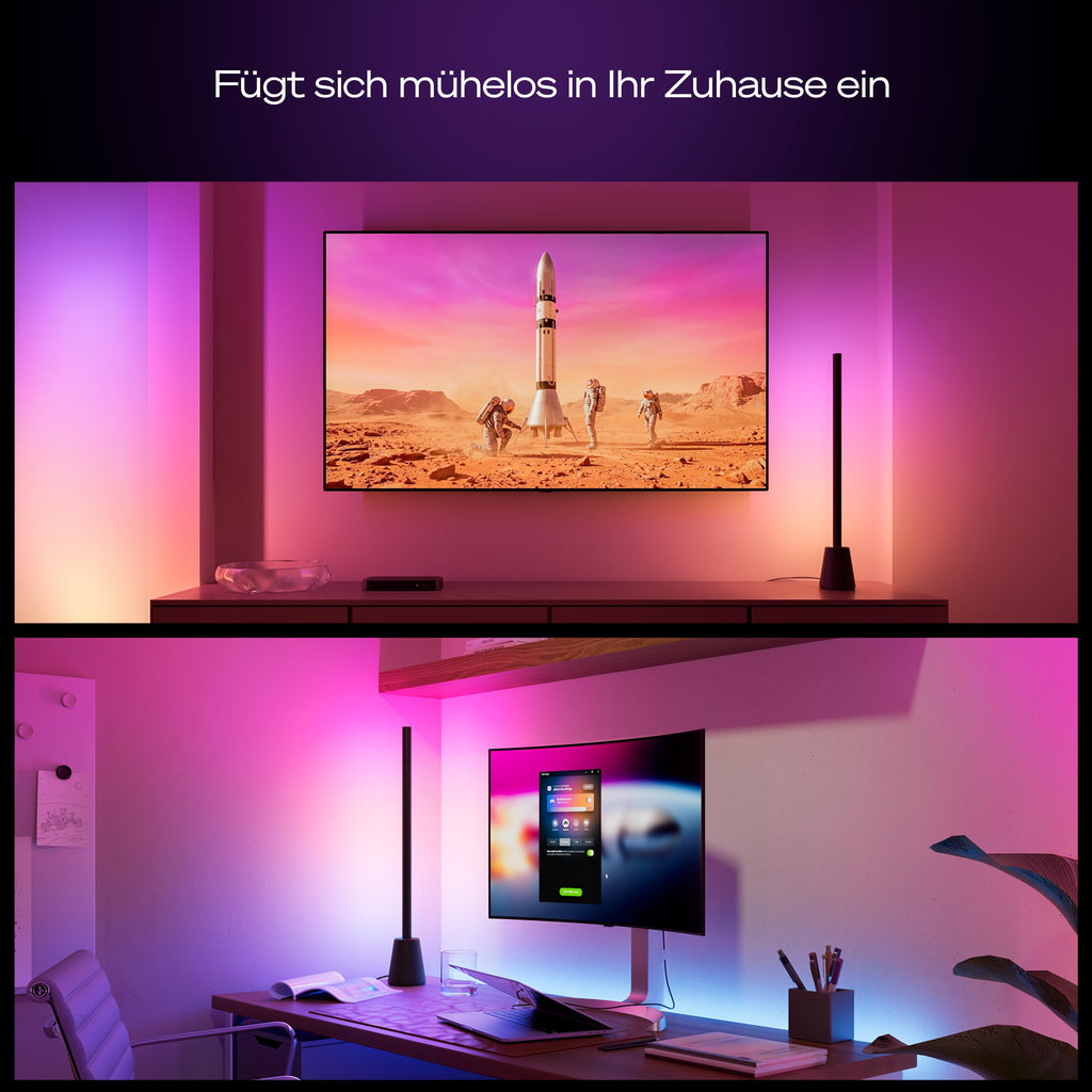 Philips Hue Play Tischleuchte, RGBWWIC LED, 60cm, Mehrfarbige Farbverläufe, Smart Lighting, Alexa, Google Home, Apple Home, TV-Synchronisation erfordert Hue Bridge und Sync Box (separat erhältlich)
