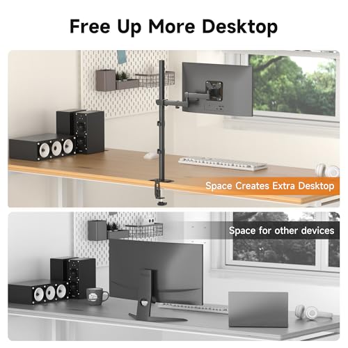 Bracwiser einzelnen Voll einstellbare Stehhöhe Monitorarm Standhalterung 800 mm hoch für Monitor Computerbildschirm 13 15 17 19 20 22 23 24 26 27 30 32 Zoll VESA 75 100 MD7821