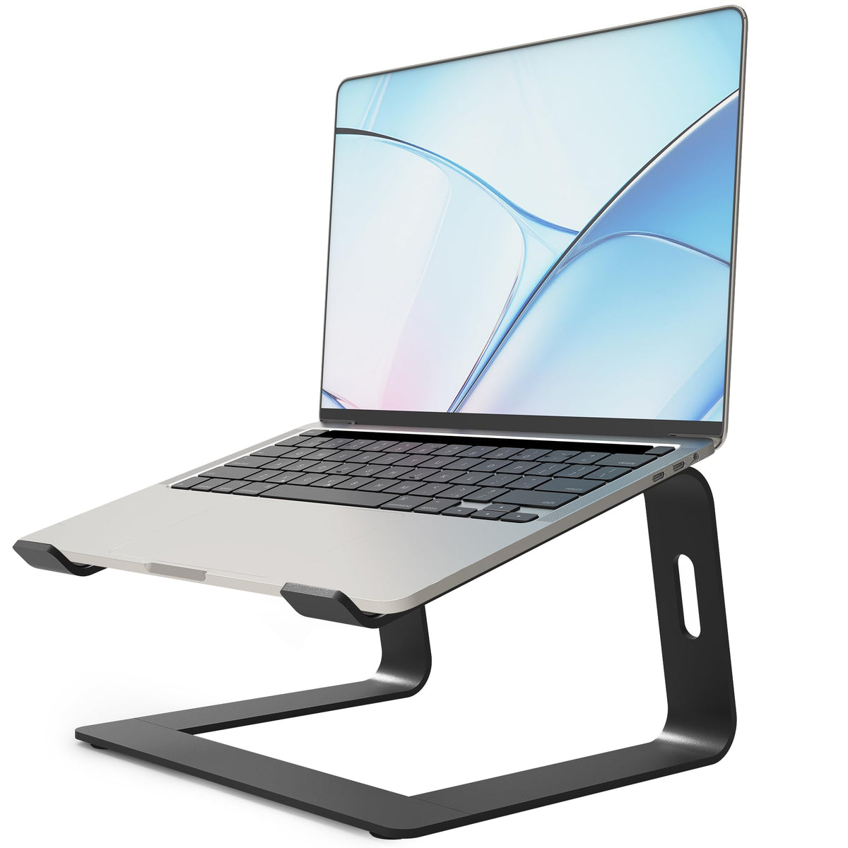 Orionstar Laptop Ständer, Ergonomischer Laptop Stand für Schreibtisch, Aluminium Laptop Halterung mit Belüfteter, Laptopständer Kompatibel mit MacBook Air Pro Samsung Notebook 10-15.6 Zoll Schwarz