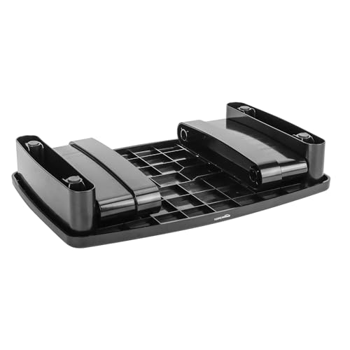 Amazon Basics Höhenverstellbarer Monitorständer mit Organizer, 3-stufiges Stapelbares Design, ABS-Kunststoff, Trägt bis zu 10,0kg, für Monitore & Laptops, Schwarz