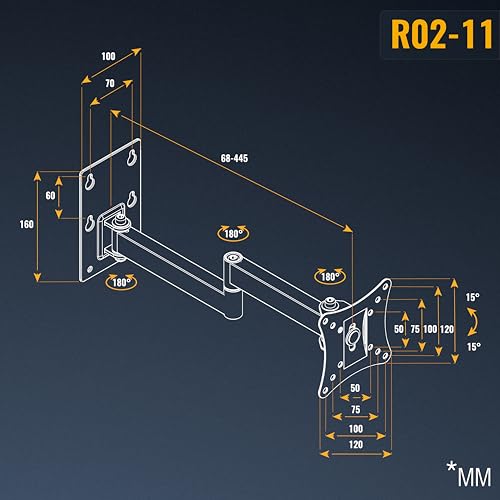 RICOO R02-11 PC Monitor Halterung TV Wandhalterung Fernseher 13-34 Zoll