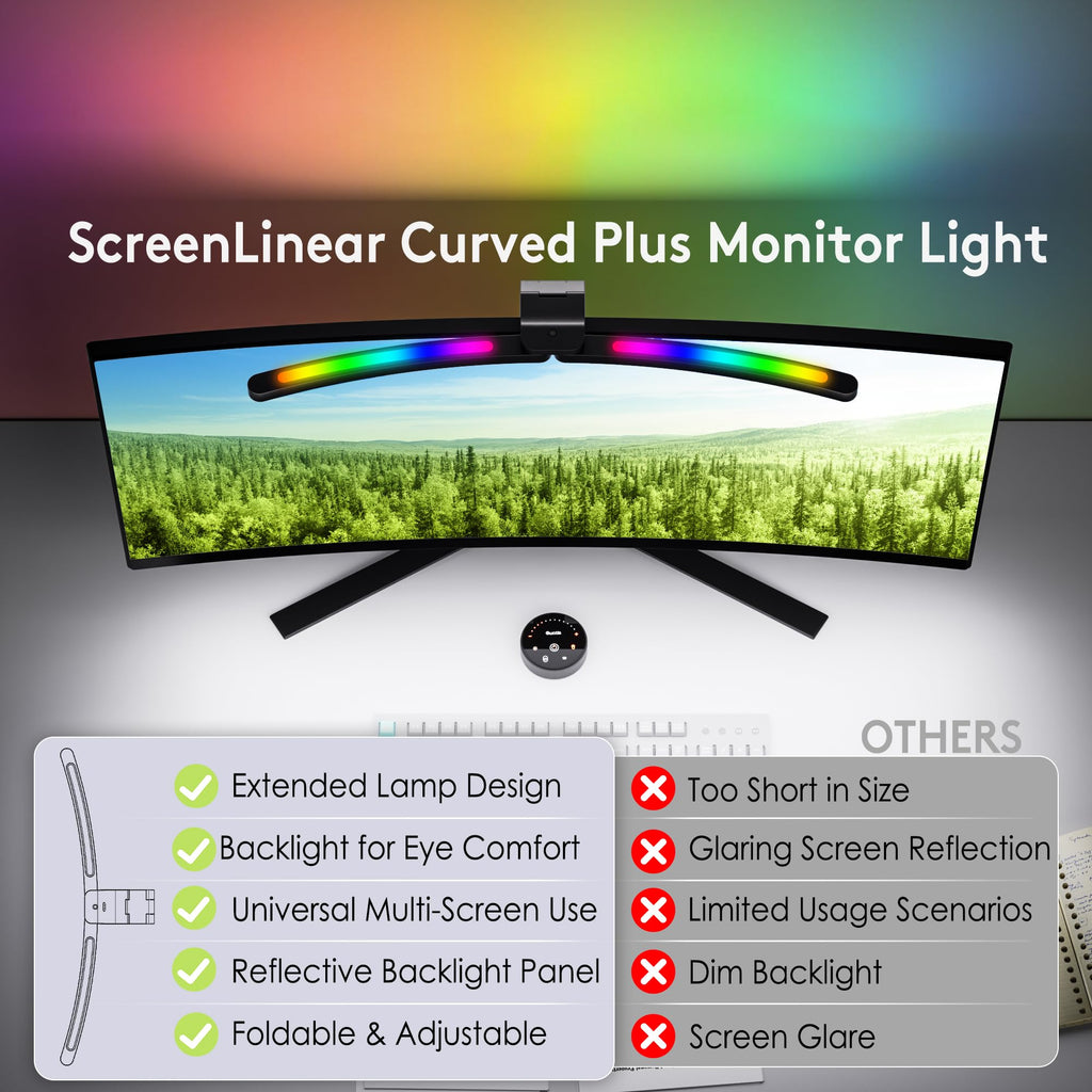 Quntis 66cm Curved Monitor Lampe RGB-Hintergrundbeleuchtung Fernbedienung