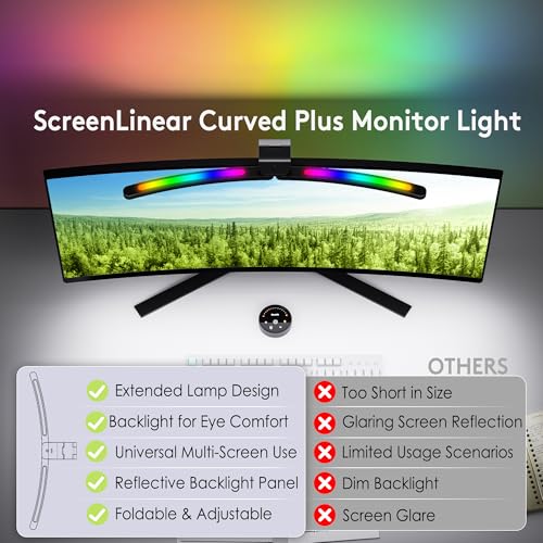 Quntis 66cm Curved Monitor Lampe RGB-Hintergrundbeleuchtung Fernbedienung
