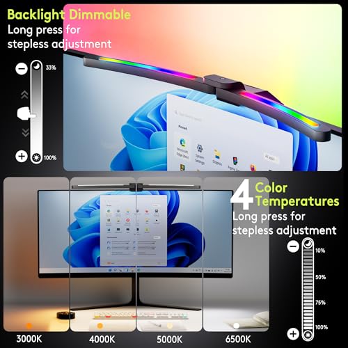 Quntis 66cm Curved Monitor Lampe RGB-Hintergrundbeleuchtung Fernbedienung