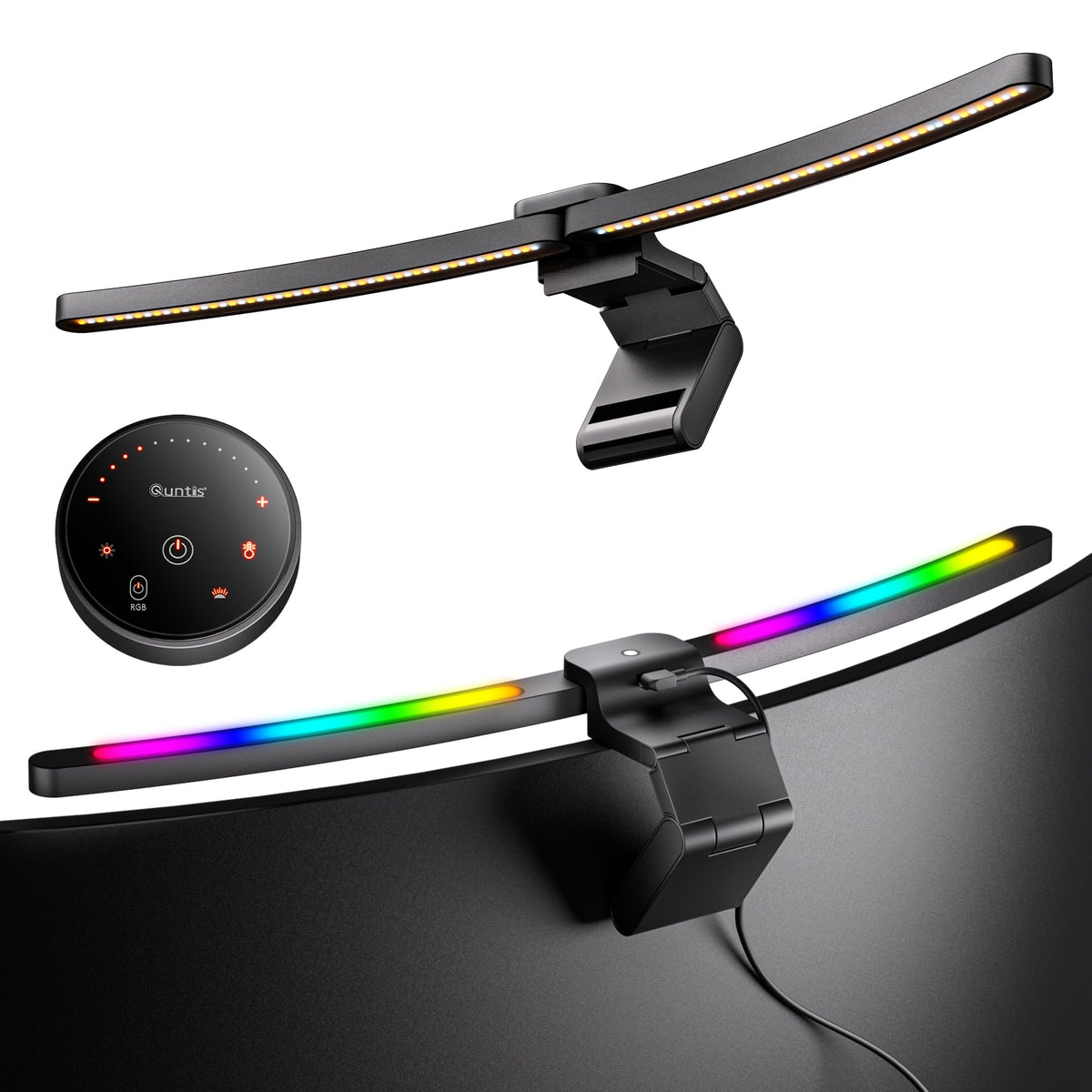 Quntis 66cm Curved Monitor Lampe RGB-Hintergrundbeleuchtung Fernbedienung