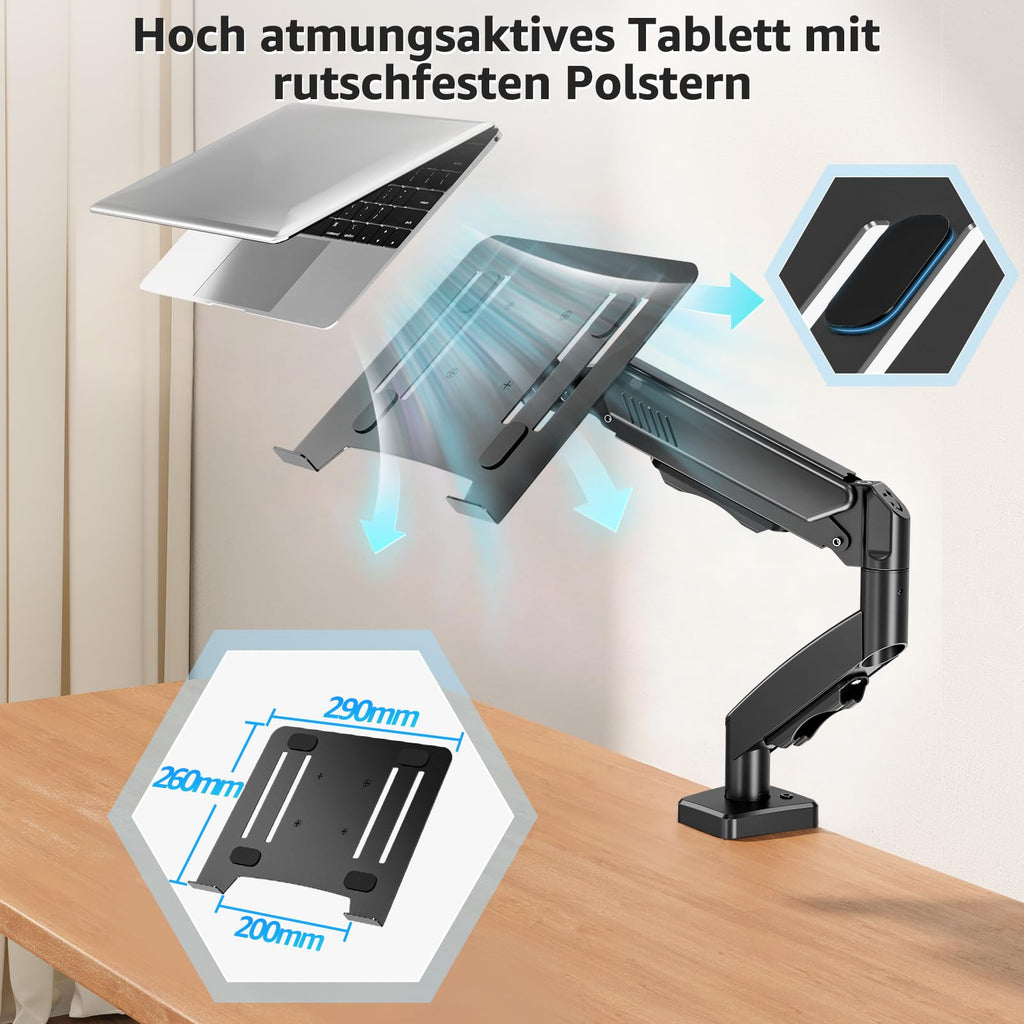 MOUNTUP 2 in 1 Monitor Halterung mit Laptopablage für Laptop & Monitor