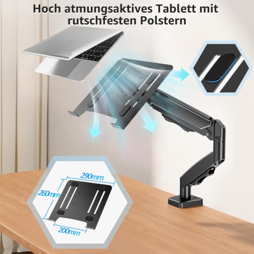 MOUNTUP 2 in 1 Monitor Halterung mit Laptopablage für Laptop & Monitor