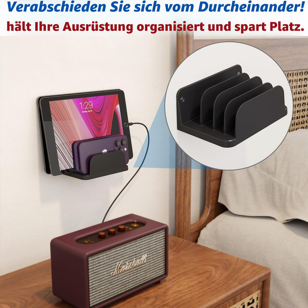 sciuU Wandhalterung für 4 Geräte – für Tablet, Slim Laptop, Handy, eReader