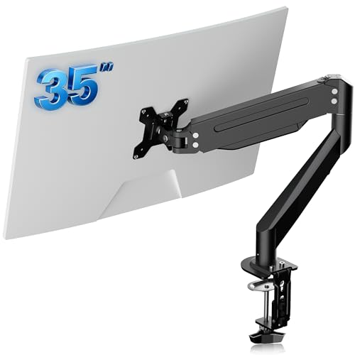 suptek Monitor Halterung Höhenverstellbarer Gasfeder-Monitorarm für 17-35 Zoll Bildschirme, VESA 75/100 mm, bis zu 11 kg, Ergonomischer Bildschirmhalterung 1 Monitor Einarm-Desktop- Monitorhalterung