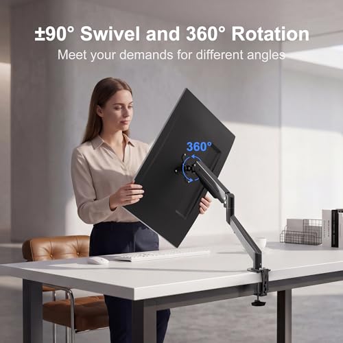 suptek Monitor Halterung Höhenverstellbarer Gasfeder-Monitorarm für 17-35 Zoll Bildschirme, VESA 75/100 mm, bis zu 11 kg, Ergonomischer Bildschirmhalterung 1 Monitor Einarm-Desktop- Monitorhalterung