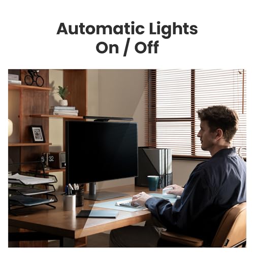 BenQ ScreenBar Pro LED Monitor Lampe – blendfreies Licht, automatisches Ein-/Ausschalten, universelle Klemme, ultrabreite Beleuchtung, einstellbare Farbtemperatur & Helligkeit, Auto-Dimmen, Schwarz