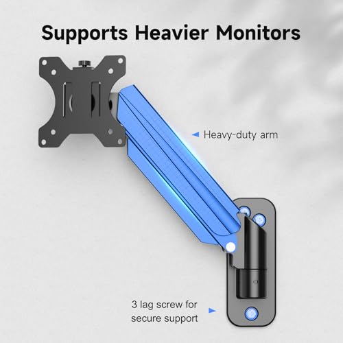 suptek Monitor Wandhalterung für 13-32 Zoll LED/LCD/TV Bildschirm bis 9 kg, Monitor Halterung mit voller einstellbaren Gasfeder, Höhenverstellbar, Neigbar Schwenkbar und Drehbar, VESA 75/100, WM011