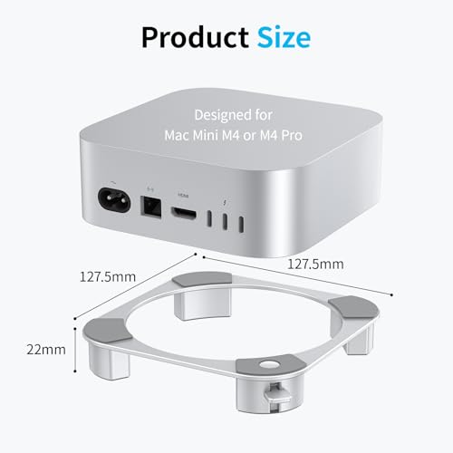 OMOTON Aluminium Ständer für Mac mini M4/M4 Pro, Verbesserte Kühlung