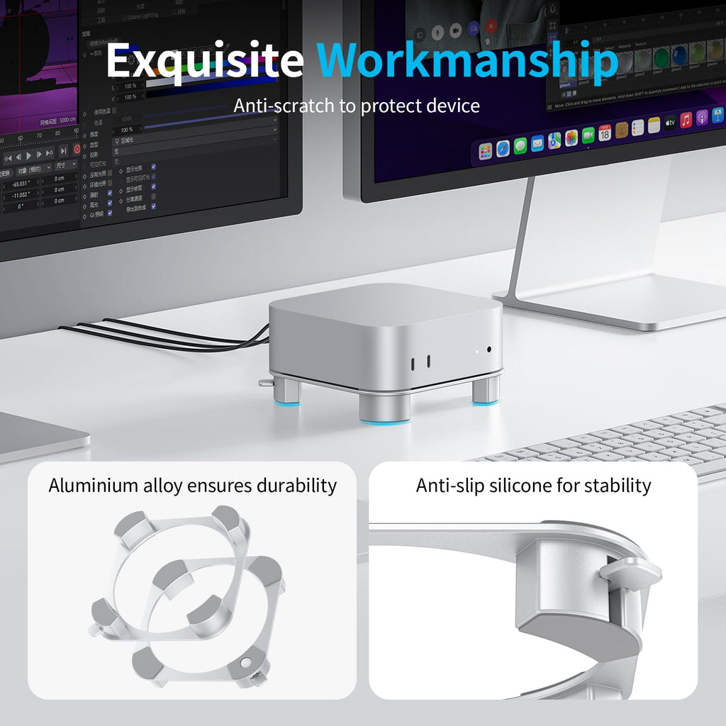 OMOTON Aluminium Ständer für Mac mini M4/M4 Pro, Verbesserte Kühlung