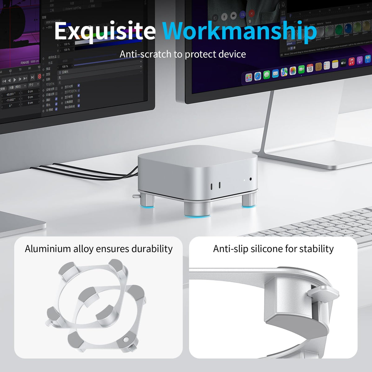 OMOTON Aluminium Ständer für Mac mini M4/M4 Pro, Verbesserte Kühlung
