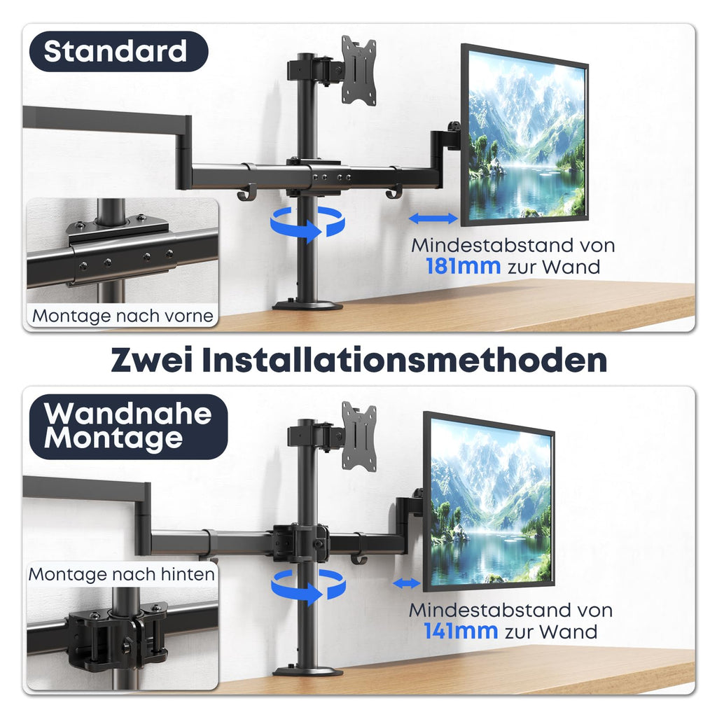 20-32 Zoll Monitor Halterung 3 Monitore, up to 9 kg/arm