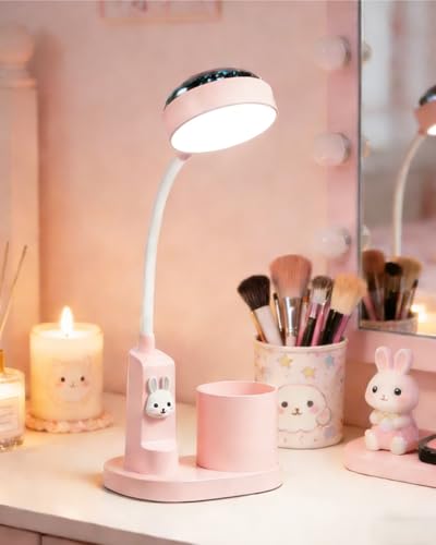 Kinder Schreibtischlampe LED Tischlampe mit Stifthalter Projektor