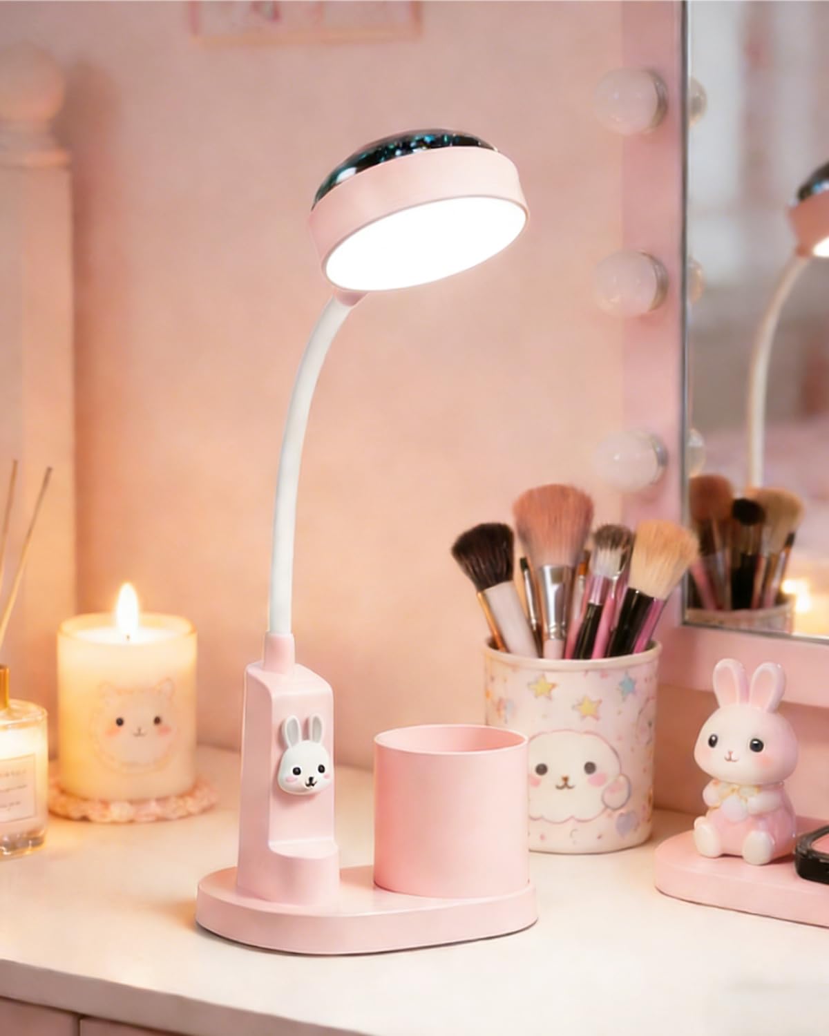 Kinder Schreibtischlampe LED Tischlampe mit Stifthalter Projektor