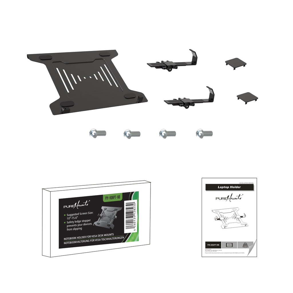 PureMounts Notebookhalterung für VESA Tischhalterung 9kg 75x75 100x100