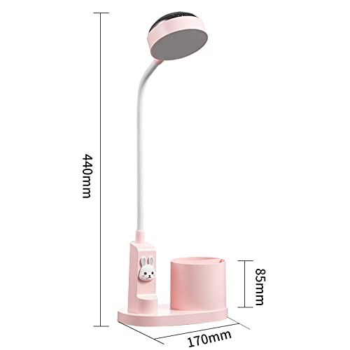himmel Schreibtischlampe Kinder Nachttischlampe mit Stifthalter, Tischlampe mit automatischem Farbwechsel, dimmbare wiederaufladbare LED-Leselampe für Kinder (rosa)