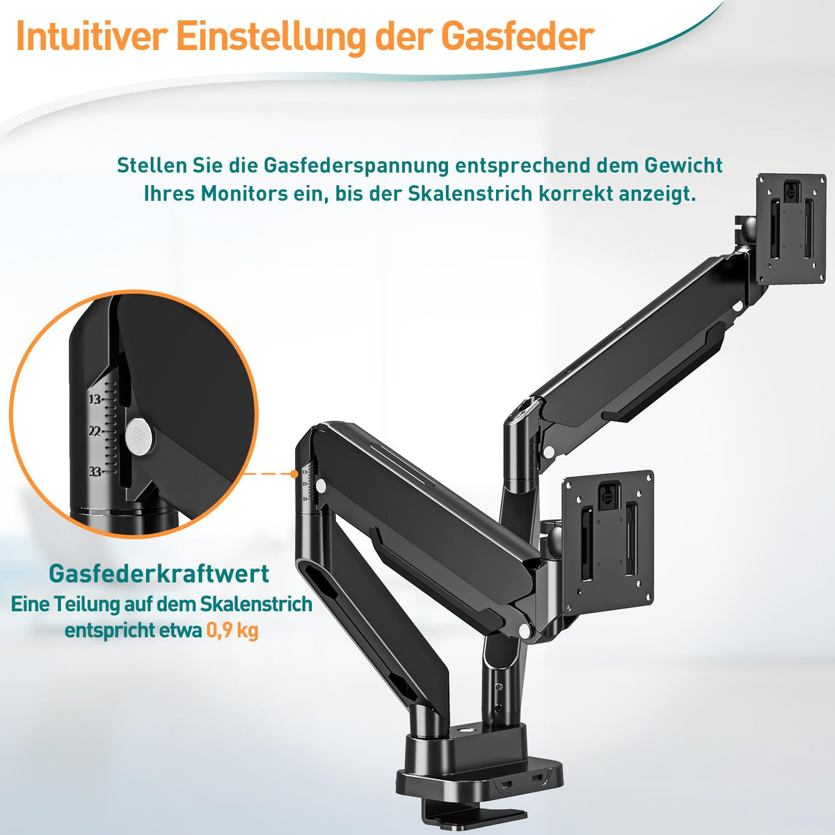 ELIVED Monitor Halterung 2 Monitore für 13-39" Bildschirme hält 2-15 kg