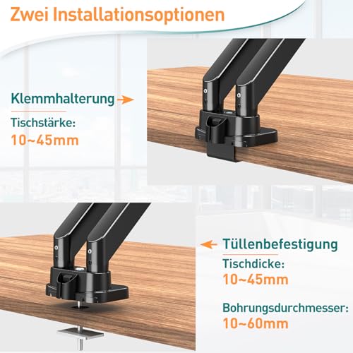 ELIVED Monitor Halterung 2 Monitore für 13-39" Bildschirme hält 2-15 kg