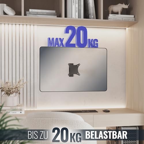 RICOO Monitor Halterung Wandhalterung Bildschirmhalterung Monitorhalterung Schwenkbar für 13-34 Zoll Flach Monitor-Arm Neigbar S7411 Computer Curved PC Bildschirm Wand-Halter VESA 75 x 75 100 x 100 mm