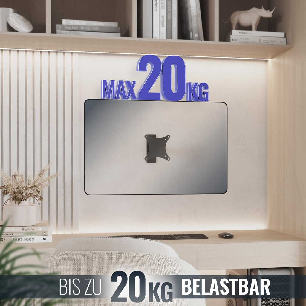 RICOO Monitor Halterung Wandhalterung Bildschirmhalterung Monitorhalterung Schwenkbar für 13-34 Zoll Flach Monitor-Arm Neigbar S7411 Computer Curved PC Bildschirm Wand-Halter VESA 75 x 75 100 x 100 mm