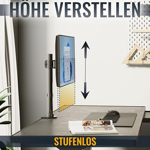 RICOO Monitorarm Monitorhalterung Monitor Halterung Bildschirmhalterung für 13-34 Zoll Bildschirm Ständer TS7011 Tisch Arm für Computermonitor Schreibtisch Tischhalterung Monitor-Halter VESA 75 & 100