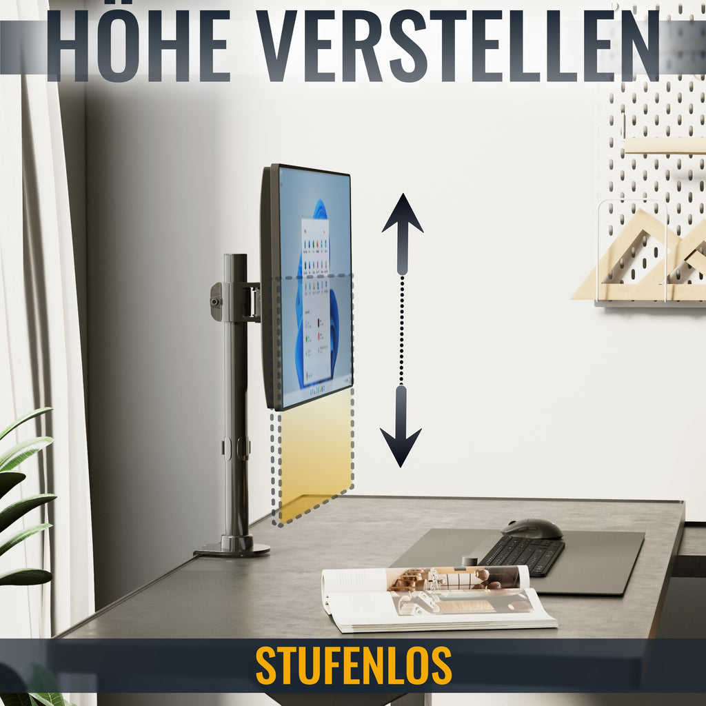 RICOO Monitorarm Monitorhalterung Monitor Halterung Bildschirmhalterung für 13-34 Zoll Bildschirm Ständer TS7011 Tisch Arm für Computermonitor Schreibtisch Tischhalterung Monitor-Halter VESA 75 & 100