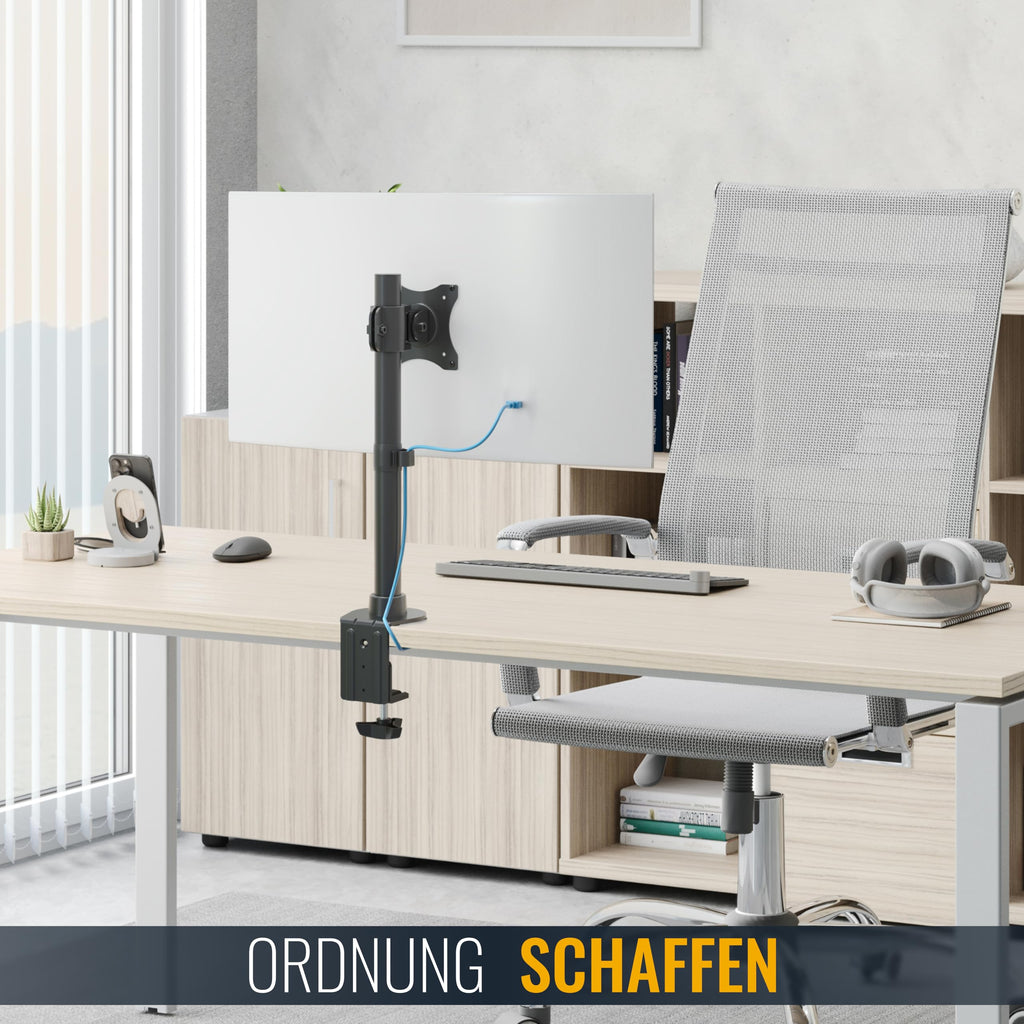 RICOO Monitorarm Monitorhalterung Monitor Halterung Bildschirmhalterung für 13-34 Zoll Bildschirm Ständer TS7011 Tisch Arm für Computermonitor Schreibtisch Tischhalterung Monitor-Halter VESA 75 & 100