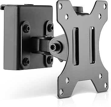 Inline Slatwall Monitorhalterung kurz, Monitor Arm für 13-27 Zoll Monitore, VESA 75/100 mm, Bildschirmhalterung schwarz, 1 Monitor, 23183A