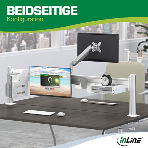 Inline Slatwall Monitorhalterung kurz, Monitor Arm für 13-27 Zoll Monitore, VESA 75/100 mm, Bildschirmhalterung schwarz, 1 Monitor, 23183A