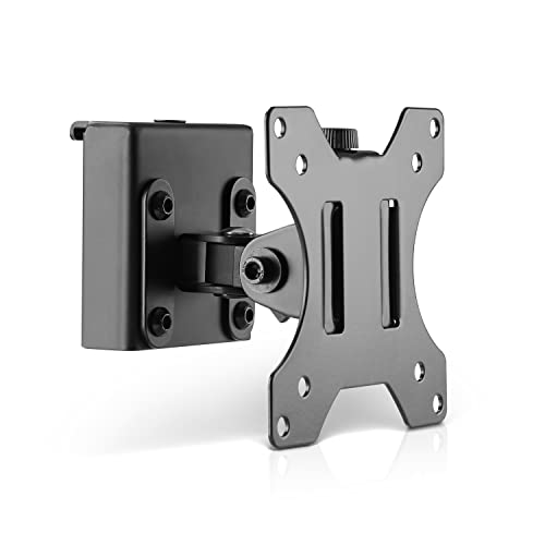 Inline Slatwall Monitorhalterung kurz, Monitor Arm für 13-27 Zoll Monitore, VESA 75/100 mm, Bildschirmhalterung schwarz, 1 Monitor, 23183A