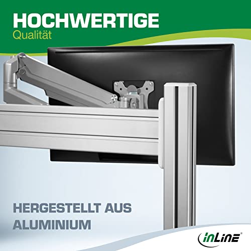 Inline Slatwall Monitorhalterung kurz, Monitor Arm für 13-27 Zoll Monitore, VESA 75/100 mm, Bildschirmhalterung schwarz, 1 Monitor, 23183A