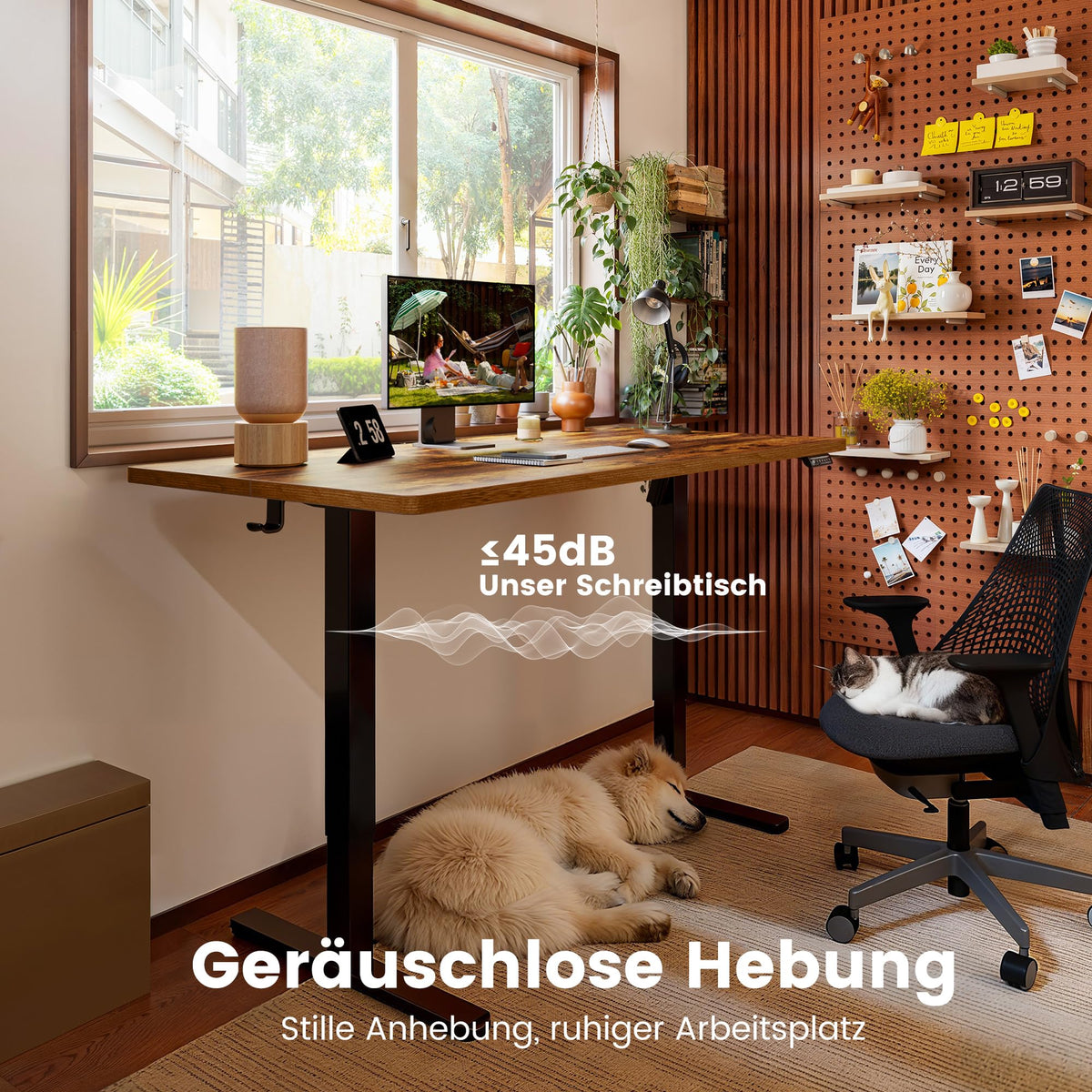 ErGear Höhenverstellbarer Schreibtisch 160x80cm 4-Speicher Geteilte Platte