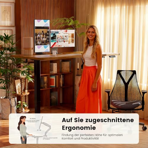 ErGear Höhenverstellbarer Schreibtisch 160x80cm 4-Speicher Geteilte Platte