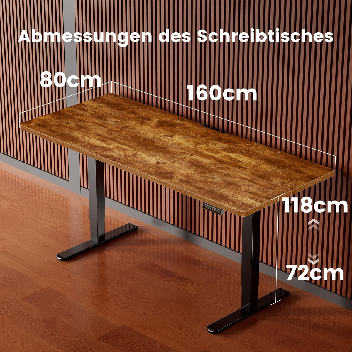ErGear Höhenverstellbarer Schreibtisch 160x80cm 4-Speicher Geteilte Platte