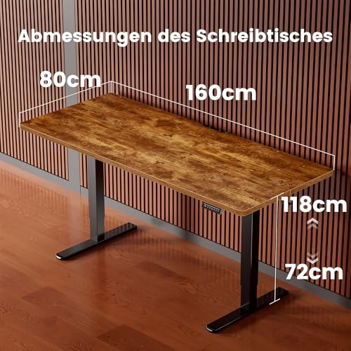 ErGear Höhenverstellbarer Schreibtisch 160x80cm 4-Speicher Geteilte Platte