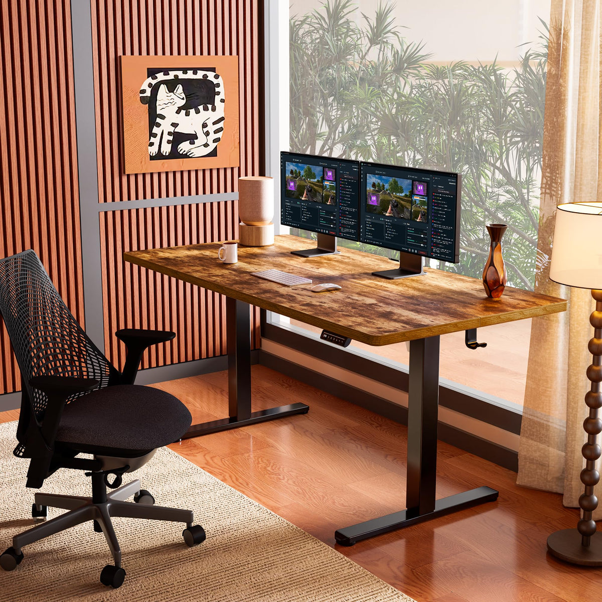 ErGear Höhenverstellbarer Schreibtisch 160x80cm 4-Speicher Geteilte Platte