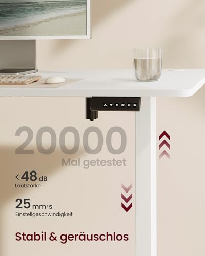 SONGMICS Höhenverstellbarer Schreibtisch 180 x 80 cm